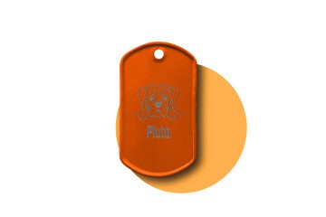 Orangener Dog Tag