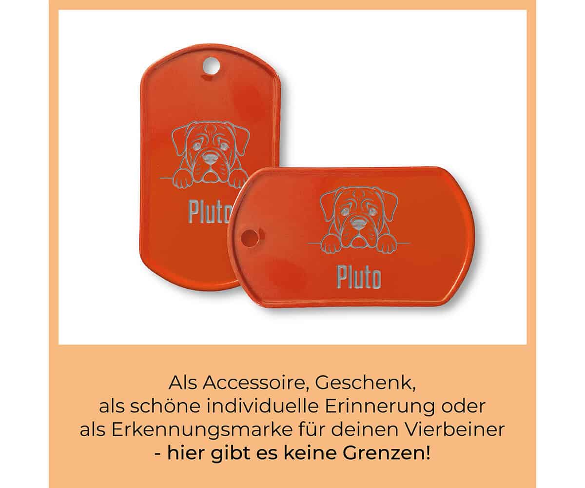 Orangener Dog Tag