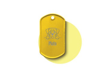 Gelber Dog Tag