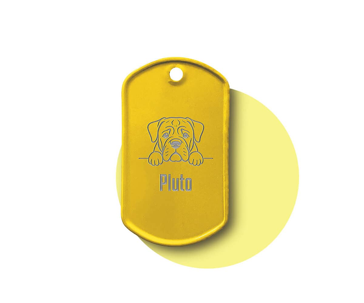 Gelber Dog Tag