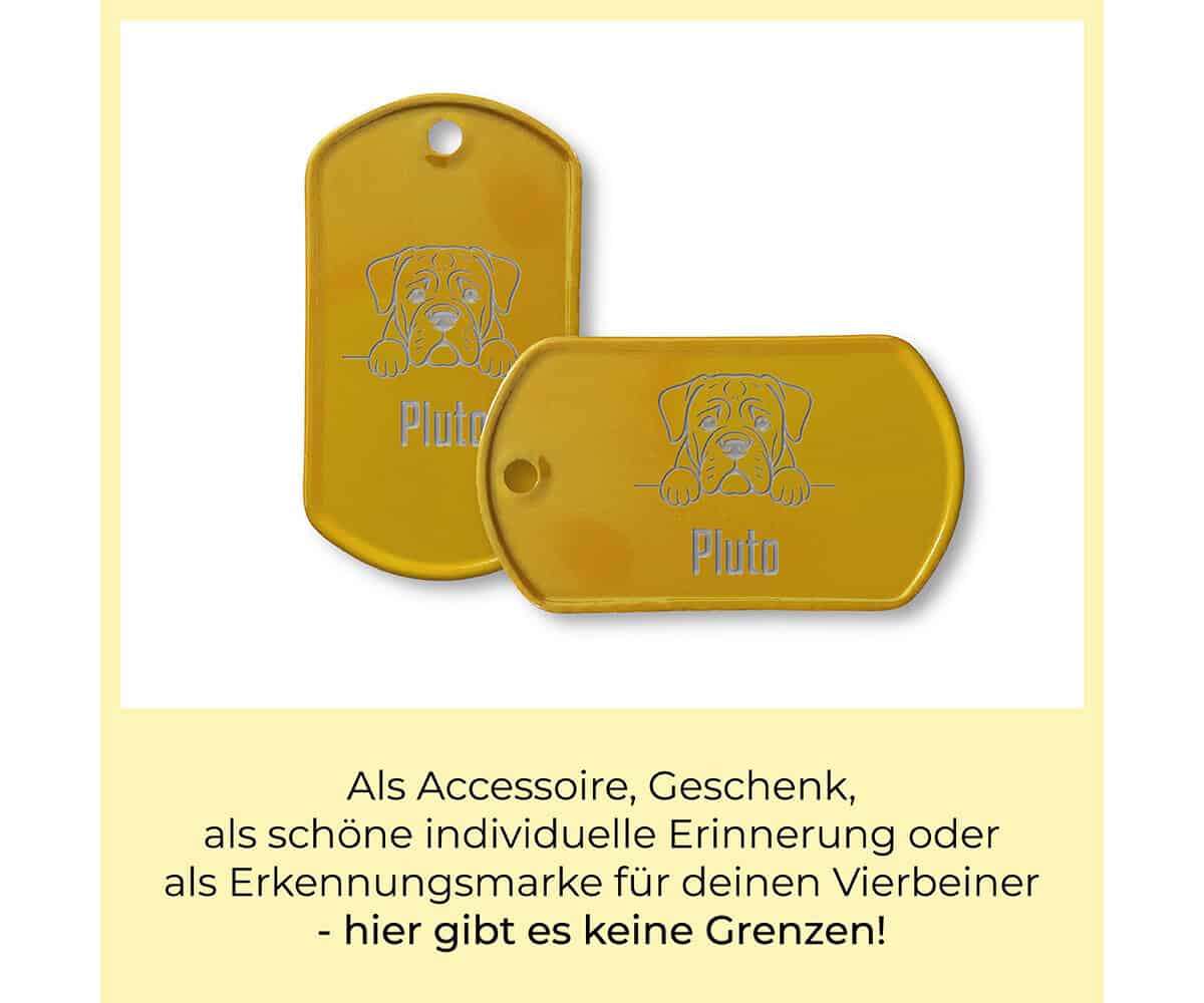 Gelber Dog Tag
