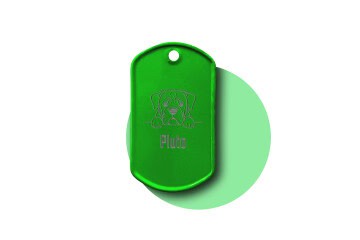 Grüner Dog Tag