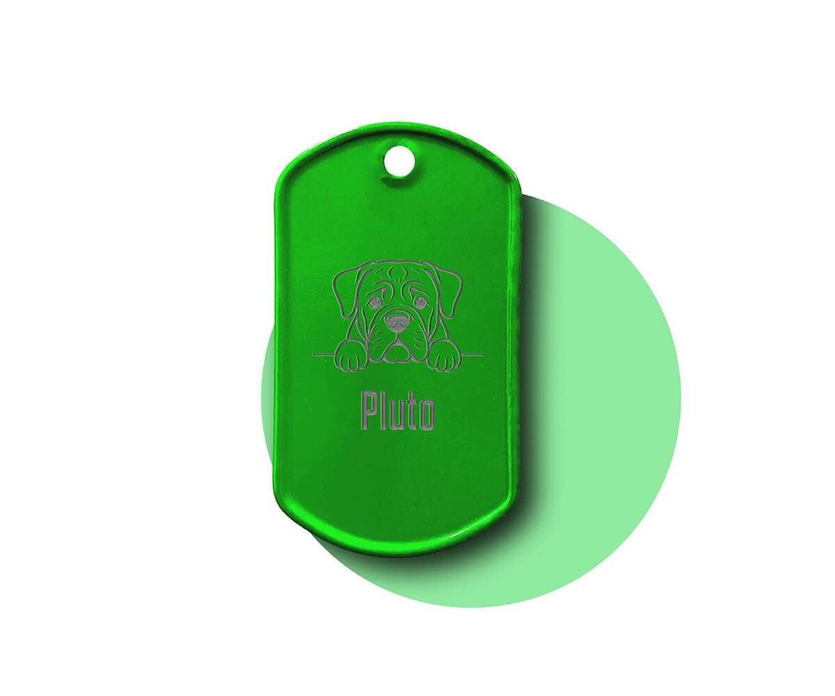 Grüner Dog Tag