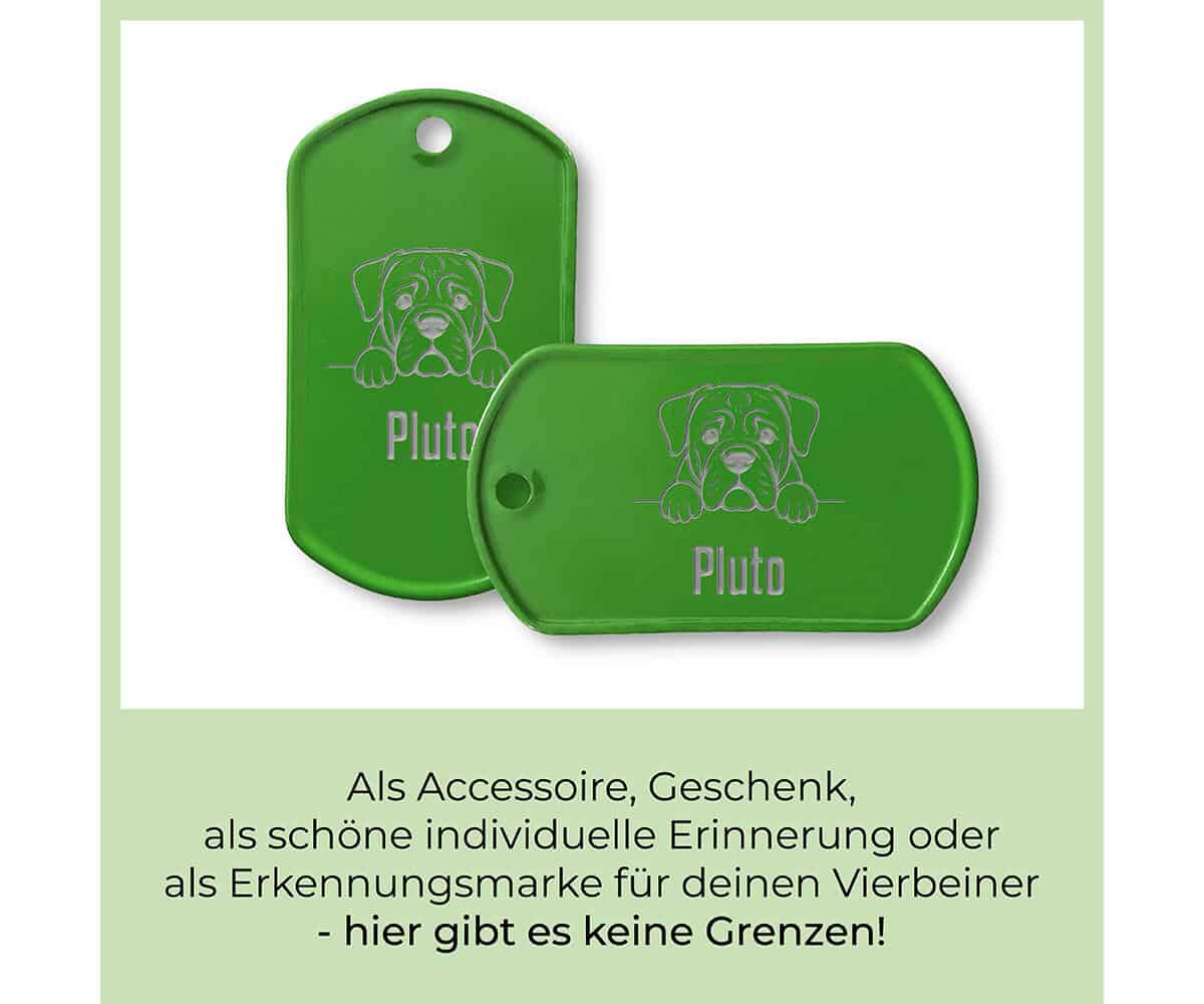 Grüner Dog Tag
