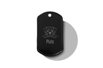 Schwarzer Dog Tag