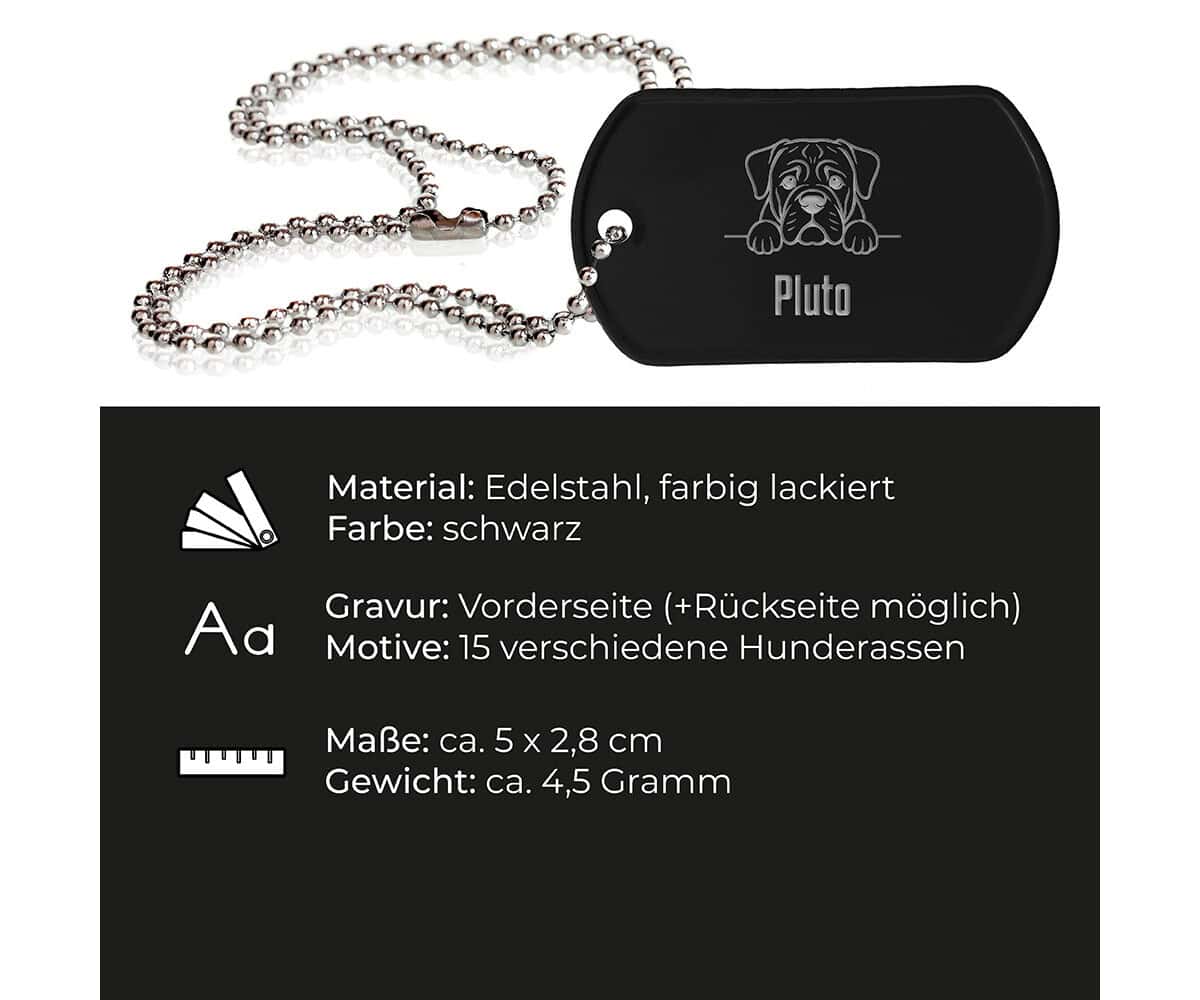 Schwarzer Dog Tag