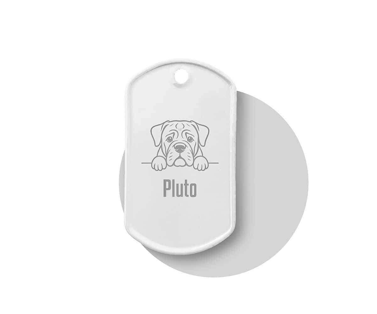 Weißer Dog Tag