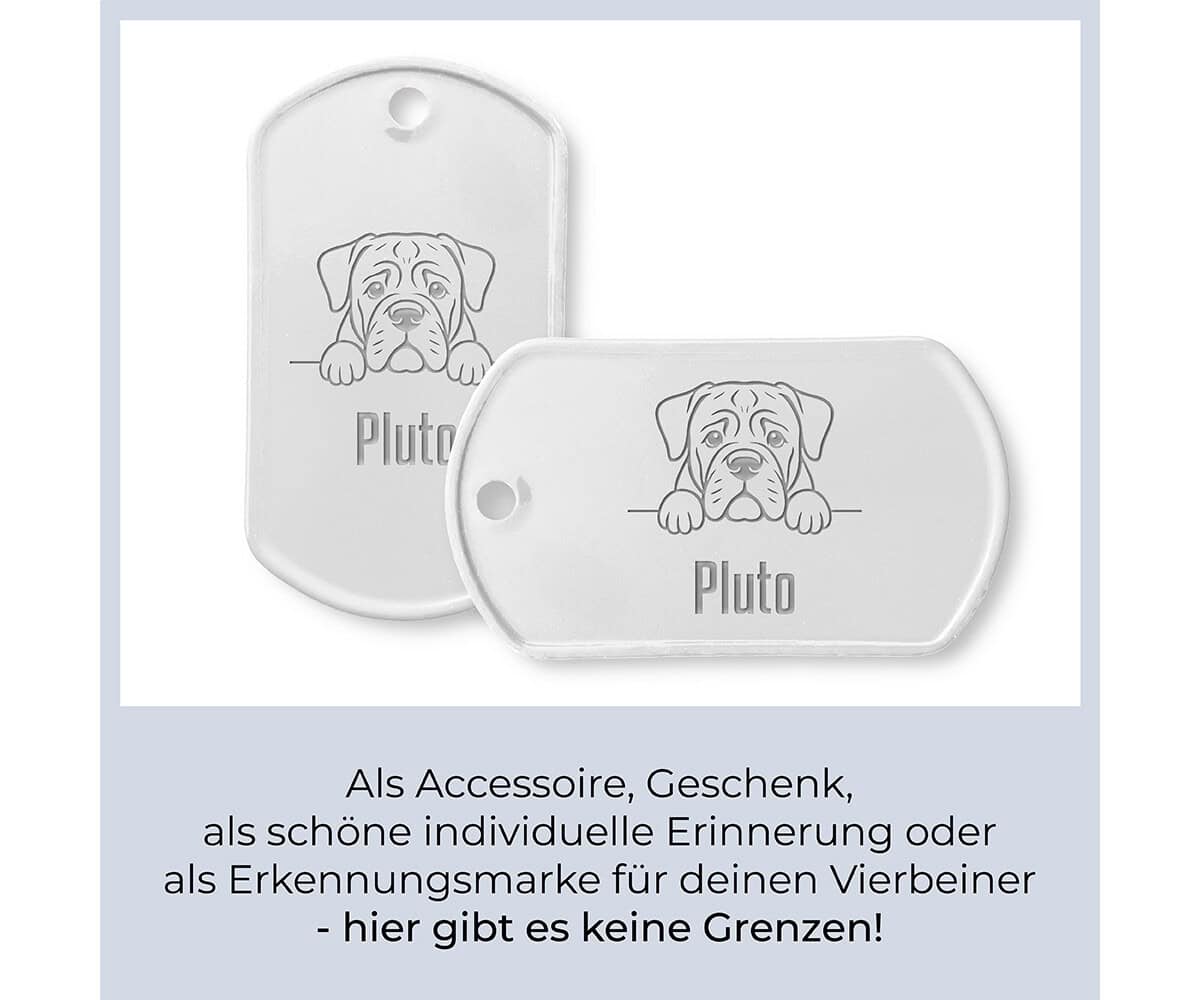 Weißer Dog Tag